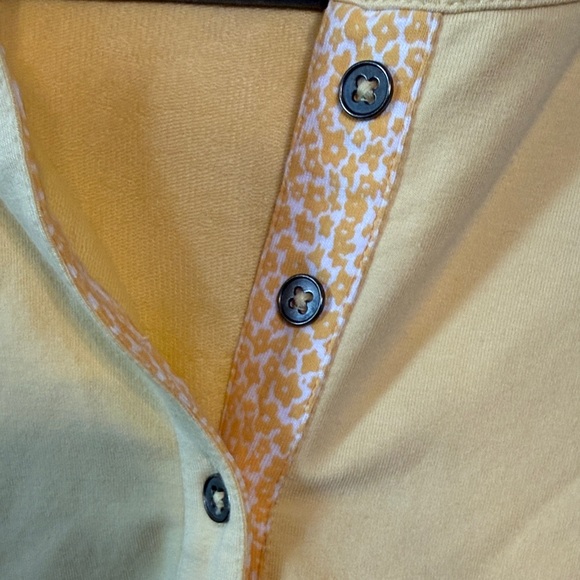 NorthStyle Sunny Yellow Tunic with Floral Patterned Cuffs and Hood Size XL - Picture 3 of 6